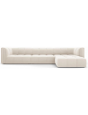 Serena højrevendt chaiselong sofa i velour B316 x D96 - 160 cm - Lys beige