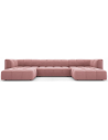 Serena U-sofa i velour B346 x D160 cm - Pink