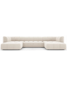 Serena U-sofa i velour B346 x D160 cm - Lys beige