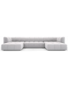 Serena U-sofa i velour B346 x D160 cm - Sølvgrå