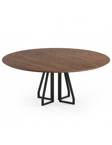 Billede af Elmir rundt spisebord i stål og egetræ Ø120 cm - Sort/Brun
