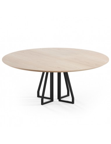 Billede af Elmir rundt spisebord i stål og egetræ Ø120 cm - Sort/Eg