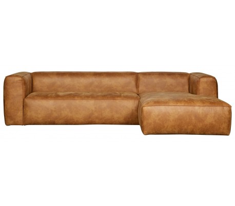 Moderne hjørnesofa i ægte læder 305 x 175 cm cognac Hjørnesofa læder