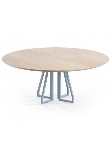 Se Elmir rundt spisebord i stål og egetræ Ø120 cm - Gråblå/Eg hos Lepong.dk