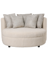 Fayen daybed i ripped corduroy Ø121 cm - Creme/Lysegrå