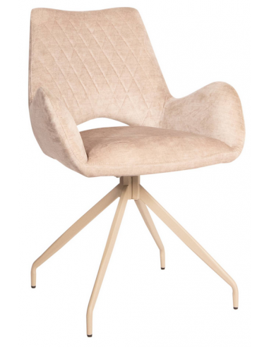 Se Ubi spisebordsstol i metal og polyester H85,5 cm - Beige/Creme hos Lepong.dk