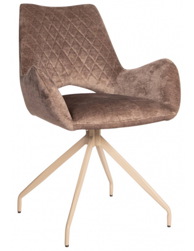 Se Ubi spisebordsstol i metal og polyester H85,5 cm - Beige/Brun hos Lepong.dk