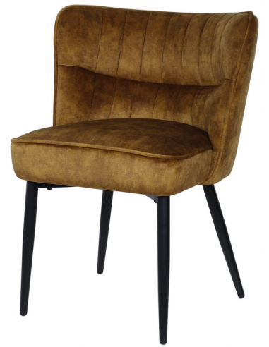 Se Marth spisebordsstol i metal og polyester H81 cm - Sort/Brun hos Lepong.dk