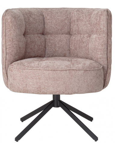 Billede af Odin rotérbar spisebordsstol i metal og polyester H85 cm - Mat sort/Svag pink