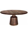 Aimen rundt spisebord i metal og mangotræ Ø150 cm - Brun/Guld