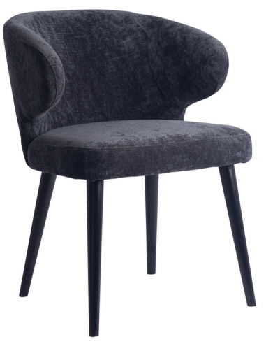 Billede af Fiori spisebordsstol i træ og polyester H80 cm - Sort/Antracit