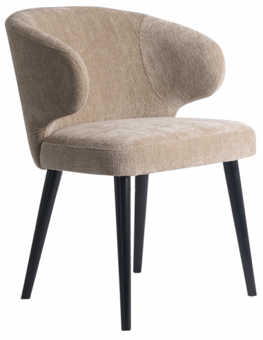 Billede af Fiori spisebordsstol i træ og polyester H80 cm - Sort/Creme