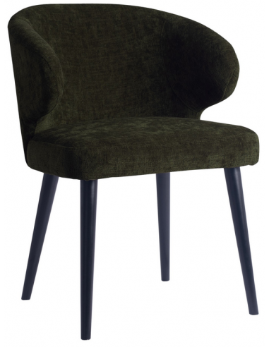 Se Fiori spisebordsstol i træ og polyester H80 cm - Sort/Grøn hos Lepong.dk