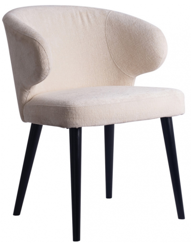 Billede af Fiori spisebordsstol i træ og polyester H80 cm - Sort/Cremehvid