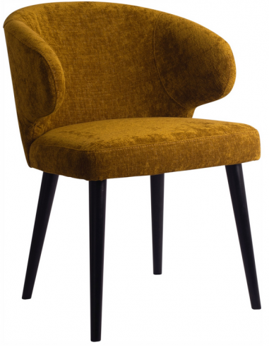 Se Fiori spisebordsstol i træ og polyester H80 cm - Sort/Sennepsgul hos Lepong.dk