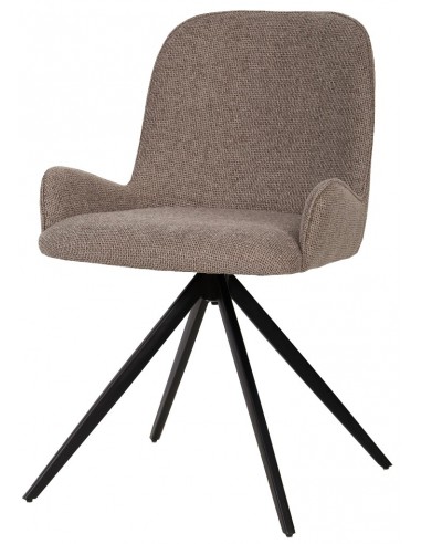 Se Leander rotérbar spisebordsstol i metal og polyester H83,5 cm - Sort/Beige hos Lepong.dk