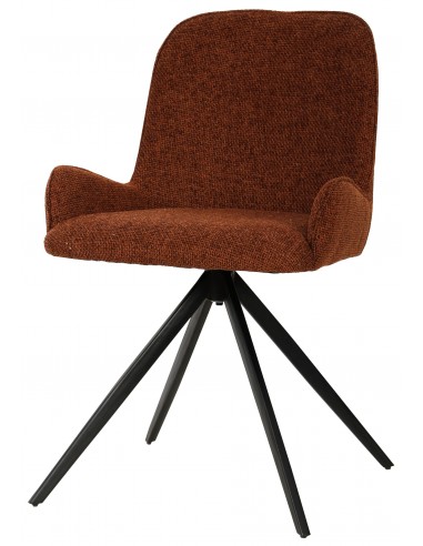 Se Leander rotérbar spisebordsstol i metal og polyester H83,5 cm - Sort/Rust hos Lepong.dk