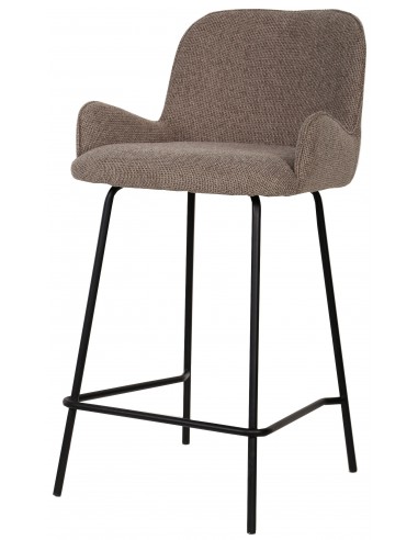 Billede af Leander barstol i metal og polyester H93,5 cm - Sort/Beige