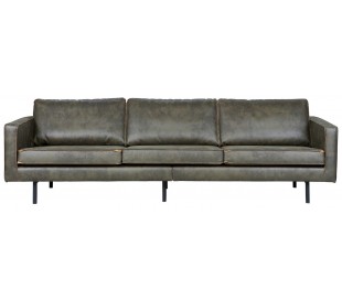 2,5-personers sofa i ægte læder B190 cm - Armygrøn