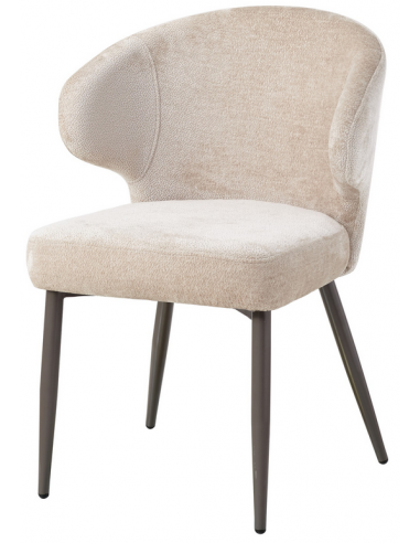 Se Ares spisebordsstol i metal og polyester H84,5 cm - Lerbrun/Creme hos Lepong.dk