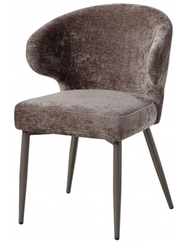 Se Ares spisebordsstol i metal og polyester H84,5 cm - Lerbrun/Gråbrun hos Lepong.dk