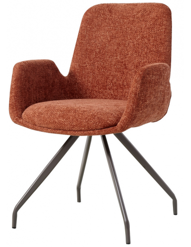 Billede af Athena spisebordsstol i metal og polyester H86,5 cm - Lergrå/Rust