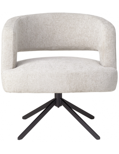 Se Baldr rotérbar spisebordsstol i metal og polyester H76 cm - Sort/Creme hos Lepong.dk