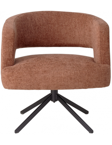 Se Baldr rotérbar spisebordsstol i metal og polyester H76 cm - Sort/Rust hos Lepong.dk