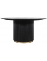 Xelle rundt spisebord i metal og mangotræ Ø150 cm - Sort/Messing