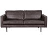 2,5-personers sofa i læder B190 cm - Vintage sort