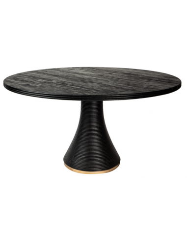 Se Arca rundt spisebord i metal og mangotræ Ø150 cm - Rustik sort/Antik guld hos Lepong.dk