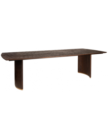 Se Ostara spisebord i metal og mangotræ 240 x 100 cm - Rustik brun/Antik guld hos Lepong.dk