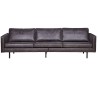 3-personers sofa i læder B277 cm - Vintage sort
