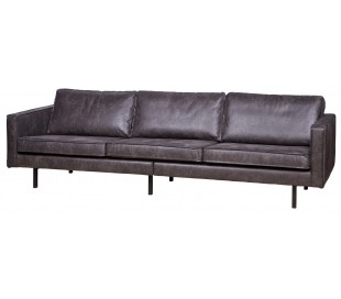 3-personers sofa i ægte læder B277 cm - Vintage sort 2