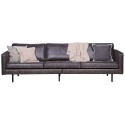 3-personers sofa i ægte læder B277 cm - Vintage sort