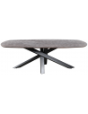 Alore ovalt spisebord i stål og mangotræ 240 x 100 cm - Sort/Rustik brun
