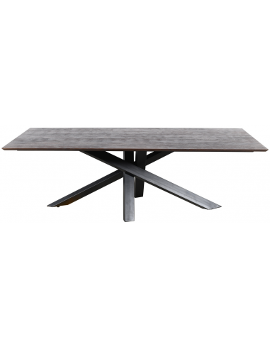 Se Alore spisebord i stål og mangotræ 200 x 100 cm - Sort/Rustik brun hos Lepong.dk