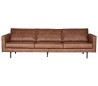 3-personers sofa i læder B277 cm - Vintage cognac