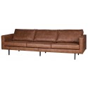 3-personers sofa i ægte læder B277 cm - Vintage cognac
