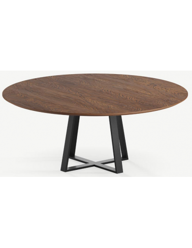 Billede af Basiel rundt spisebord i stål og egetræ Ø120 cm - Sort/Brun