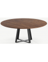 Basiel rundt spisebord i stål og egetræ Ø160 cm - Sort/Brun