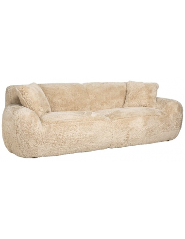Se Comfy 3-personers sofa i polyester plys B241 cm - Sand hos Lepong.dk