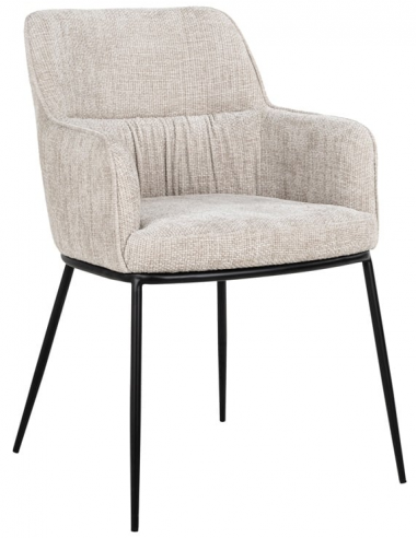 Se Bella spisebordsstol i metal og polyester H84 cm - Sort/Natur hos Lepong.dk