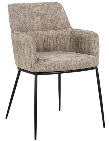 Se Bella spisebordsstol i metal og polyester H84 cm - Sort/Sand hos Lepong.dk