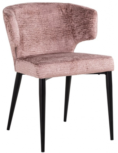 Se Taylor spisebordsstol i metal og chenille H79 cm - Sort/Rosa hos Lepong.dk