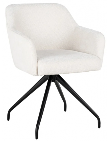 Billede af Benthe spisebordsstol i metal og polyester H81 cm - Sort/Hvid