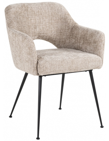 Se Jenthe spisebordsstol i metal og polyester H80 cm - Sort/Sand hos Lepong.dk