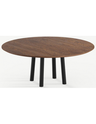 Se Gus rundt spisebord i stål og egetræ Ø120 cm - Sort/Brun hos Lepong.dk