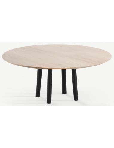 Se Gus rundt spisebord i stål og egetræ Ø120 cm - Sort/Eg hos Lepong.dk