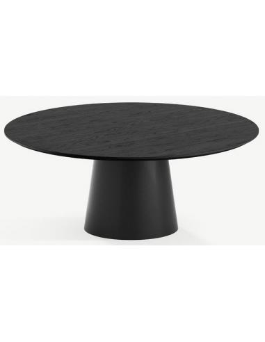 Billede af Elza rundt spisebord i stål og egetræ Ø120 cm - Sort/Sort
